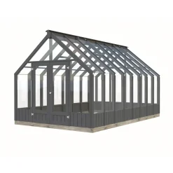 Kasvihuone Emilia 13,8 m2, turvalasi, puurunko, harmaa RAL7012*Palmako Online