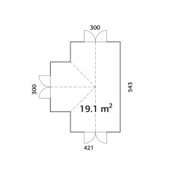 Kasvihuone Emilia 19,1 m2, turvalasi, puurunko*Palmako New