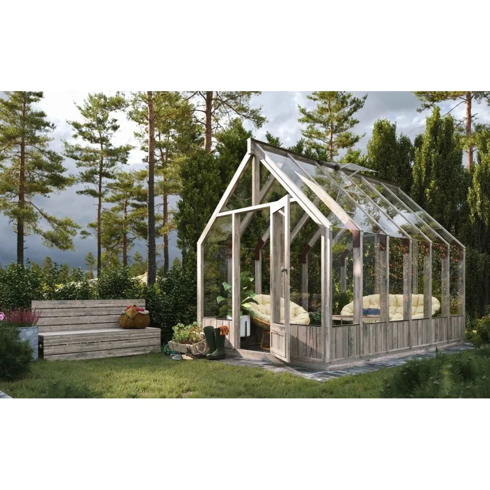 Kasvihuone Emilia 8,2 m2, turvalasi, puurunko*Palmako Best