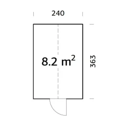 Kasvihuone Emilia 8,2 m2, turvalasi, puurunko*Palmako Best