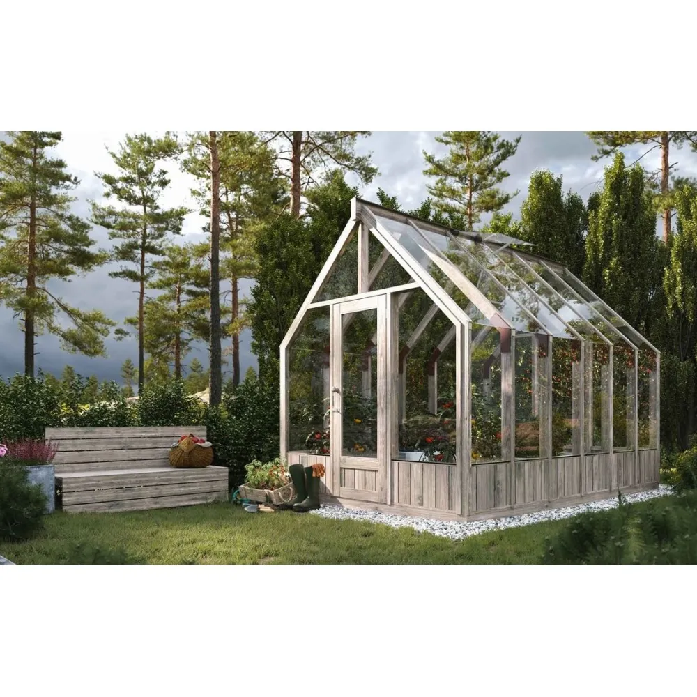 Kasvihuone Emilia 8,2 m2, turvalasi, puurunko*Palmako Best