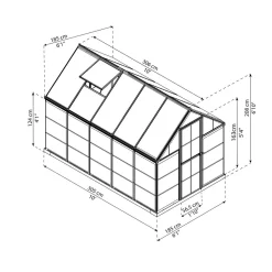 Sale Kasvihuone Hybrid 5,7 m² 6x10 ft musta Kasvihuoneet Kennolevyllä