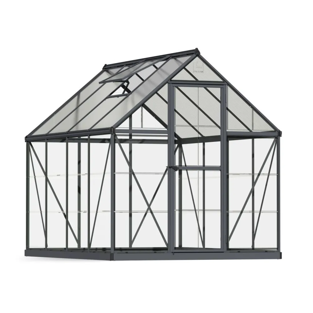 Kasvihuone Hybrid 4,6 m² 6x8 ft harmaa*Palram-Canopia
