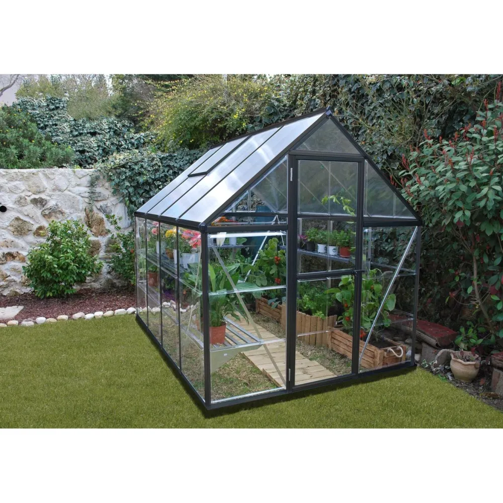 Kasvihuone Hybrid 4,6 m² 6x8 ft harmaa*Palram-Canopia