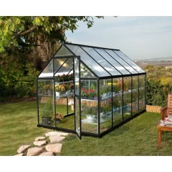 Sale Kasvihuone Hybrid 5,7 m² 6x10 ft harmaa Kasvihuoneet Kennolevyllä
