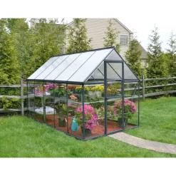 Sale Kasvihuone Hybrid 5,7 m² 6x10 ft harmaa Kasvihuoneet Kennolevyllä