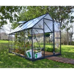 Sale Kasvihuone Hybrid 5,7 m² 6x10 ft harmaa Kasvihuoneet Kennolevyllä