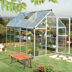 Discount Kasvihuone Hybrid 5,7 m² 6x10 ft hopea Kasvihuoneet Kennolevyllä
