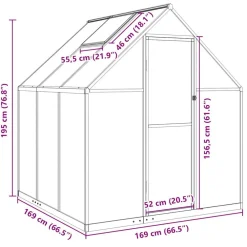 Kasvihuone pohjarungolla, alumiini, eri kokoja ja värejä (33965)*FinePRICE Outlet