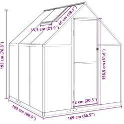 Kasvihuone pohjarungolla, alumiini, eri kokoja ja värejä (33965)*FinePRICE Outlet