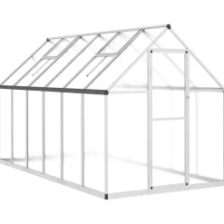 Discount Kasvihuone pohjarungolla alumiini, eri kokoja ja värejä (36637) Kasvihuoneet Kennolevyllä