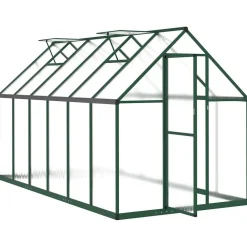 Discount Kasvihuone pohjarungolla alumiini, eri kokoja ja värejä (36637) Kasvihuoneet Kennolevyllä