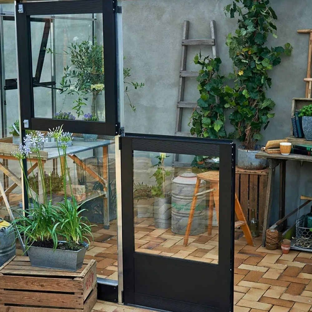 Kasvihuone Veranda 12,9m², antrasitmusta alumiinirunko, turvalasit ja kennokatto*Juliana Clearance