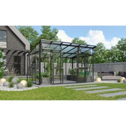 Kasvihuone Aphrodite 11.5m² alumiinirunko musta*Vitavia Discount