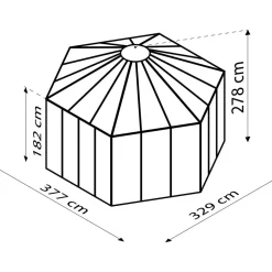 Discount Kasvihuone Hera 9000, 9m², lasi/polykarbonaatti, musta Kasvihuoneet Lasilla