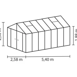 Kasvihuone Poseidon 13.8m² alumiinirunko musta*Vitavia Clearance