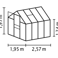 Kasvihuone Venus 5000, 5m², lasi, alumiini, sokkelilla*Vitavia Hot