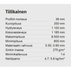 Discount Kattopelti Tiilikainen, 0.5mm, Rough matta, eri värejä Kattopellit