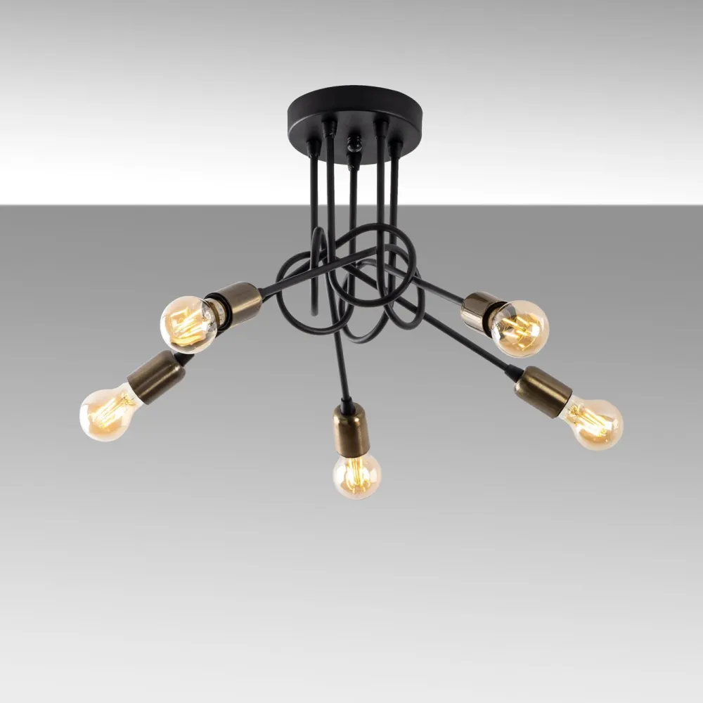 Kattovalaisin Viraj 5-osainen musta/pronssi*Linento Lighting Online