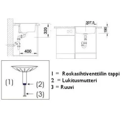 Clearance Keittiöallas Dalago 6, 615x510mm, silgranit, eri värejä Tiskialtaat Ja -Pöydät