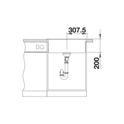 Keittiöallas Naya 6, 615x510mm, silgranit, eri värejä*Blanco Best