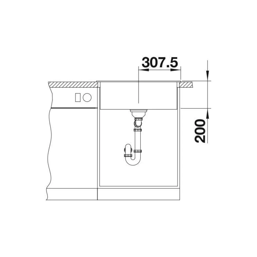 Keittiöallas Naya 6, 615x510mm, silgranit, eri värejä*Blanco Best