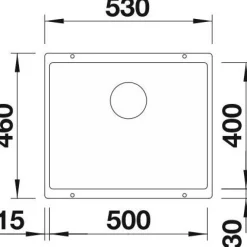 Clearance Keittiöallas Subline 500-U, 530x460mm, silgranit, altakiinnitettävä, eri värejä Tiskialtaat Ja -Pöydät