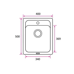 Hot Keittiöallas Combo CEG40-50B 400x500 mm komposiitti musta Tiskialtaat Ja -Pöydät