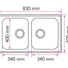 Outlet Keittiöallas Lyria L40-40 830x500 mm rst Tiskialtaat Ja -Pöydät
