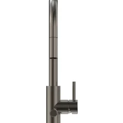 Keittiöhana INOX by Q1, ulosvedettävä juoksuputki ja APK-venttiili, gun metal*Tammiholma New