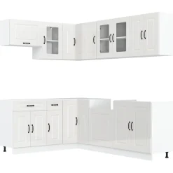 Clearance Keittiökaappisarja, 11-osainen Kalmar, eri värejä (43830) Valmiskeittiöt