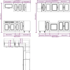 Clearance Keittiökaappisarja 11-osainen Kalmar, eri värejä (43833) Valmiskeittiöt