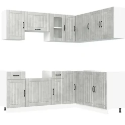 New Keittiökaappisarja 11-osainen Kalmar, eri värejä (43836) Valmiskeittiöt