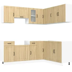 New Keittiökaappisarja 11-osainen Kalmar, eri värejä (43836) Valmiskeittiöt