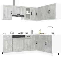 New Keittiökaappisarja 11-osainen Kalmar, eri värejä (43836) Valmiskeittiöt