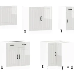 Keittiökaappisarja 11-osainen Lucca, suunniteltu puu, eri värejä (43834)*FinePRICE Best