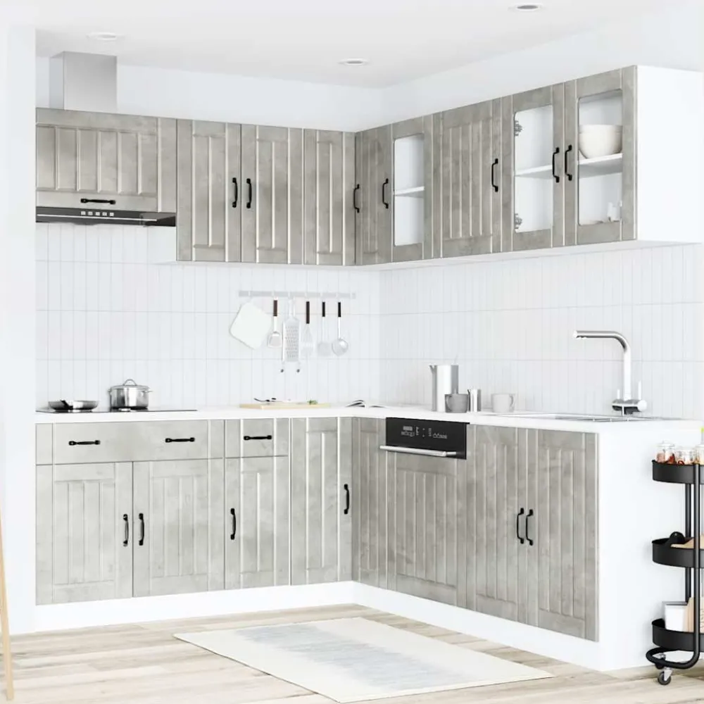 Keittiökaappisarja 11-osainen Lucca, suunniteltu puu, eri värejä (43834)*FinePRICE Best