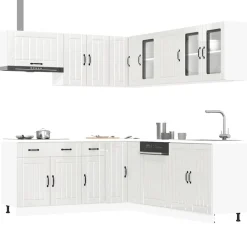 Keittiökaappisarja 11-osainen Lucca, suunniteltu puu, eri värejä (43834)*FinePRICE Best