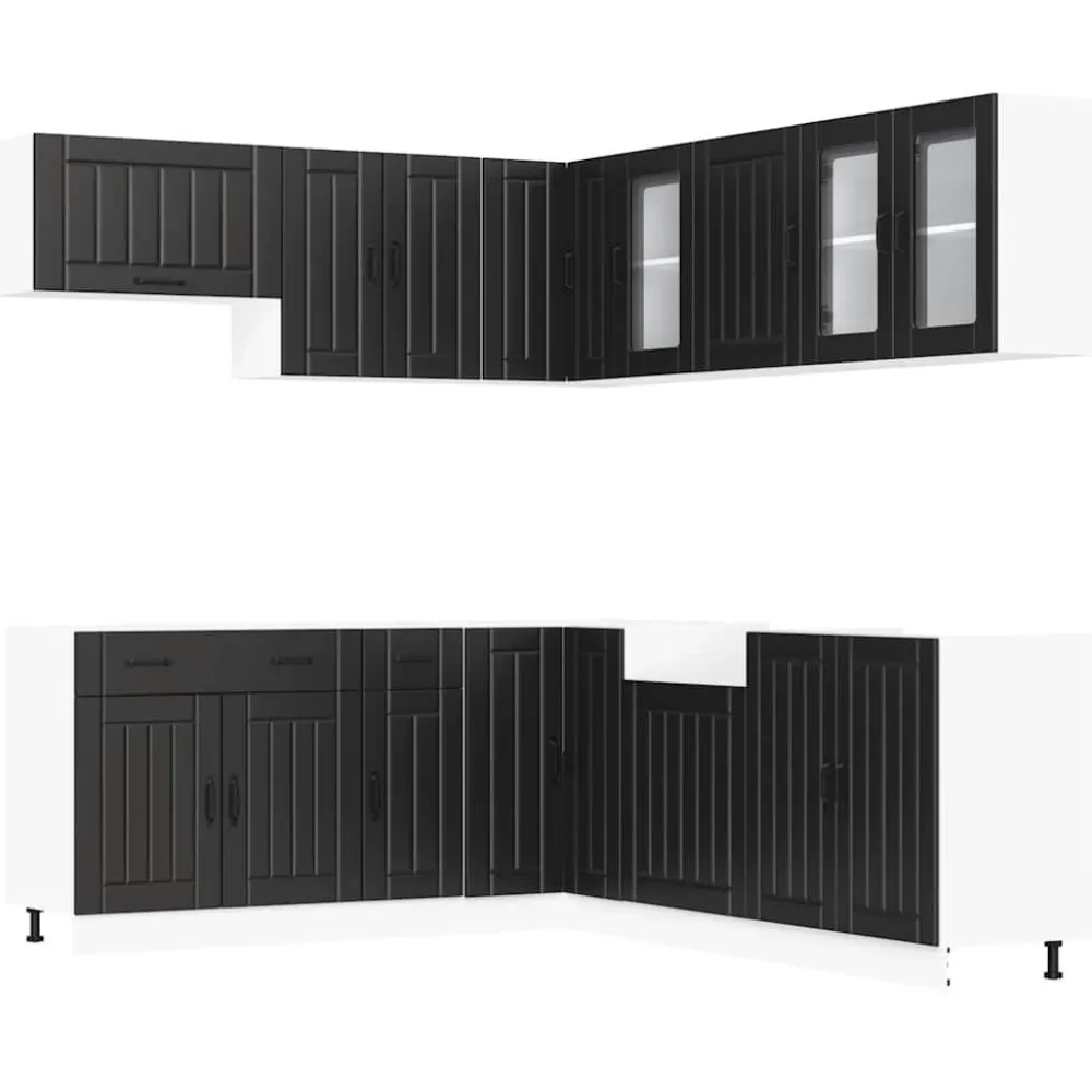 Keittiökaappisarja 11-osainen Lucca, suunniteltu puu, eri värejä (43834)*FinePRICE Best