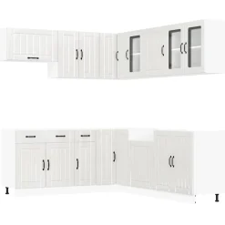 Keittiökaappisarja 11-osainen Lucca, suunniteltu puu, eri värejä (43834)*FinePRICE Best