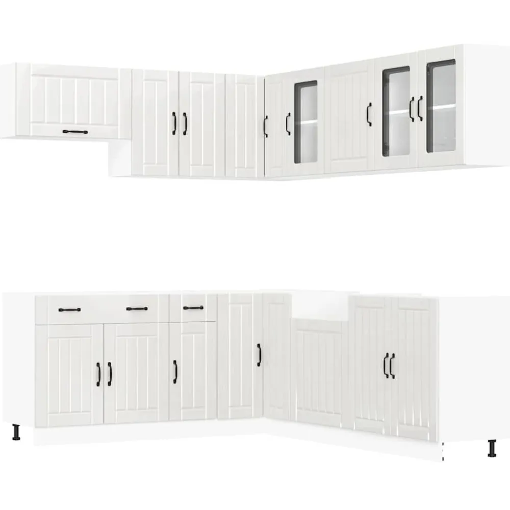 Keittiökaappisarja 11-osainen Lucca, suunniteltu puu, eri värejä (43834)*FinePRICE Best