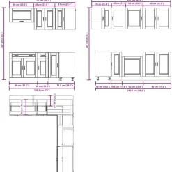 Keittiökaappisarja 11-osainen Porto, eri värejä (43835)*FinePRICE Best