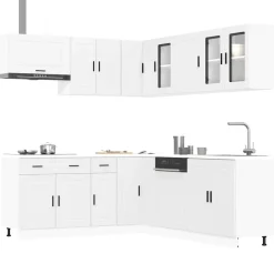 Keittiökaappisarja 11-osainen Porto, eri värejä (43835)*FinePRICE Best