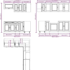 Keittiökaappisarja 11-osainen Porto, eri värejä (43835)*FinePRICE Best