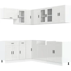 Keittiökaappisarja, 11-osainen Porto, eri värejä (43832)*FinePRICE