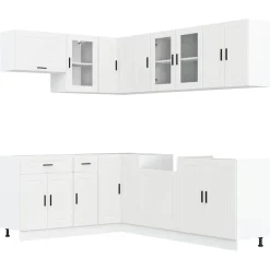 Keittiökaappisarja, 11-osainen Porto, eri värejä (43832)*FinePRICE