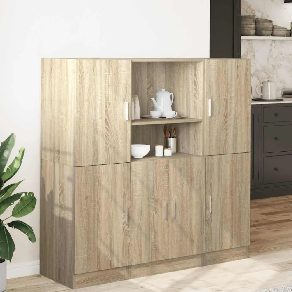 Keittiökaappisarja 3-osainen, tekninen puu, eri värejä (44334)*FinePRICE Outlet