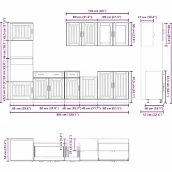 Keittiön kalustesarja, Kalmar, eri värejä (43816)*FinePRICE Discount