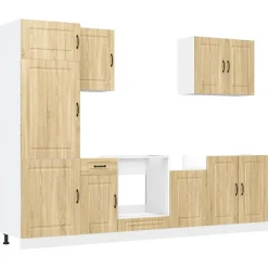 Keittiön kalustesarja 7-osainen Kalmar, suunniteltu puu, eri värejä (43818)*FinePRICE New