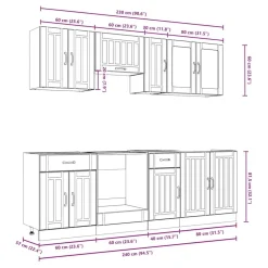 Keittiön kalustesarja, 8-osainen Kalmar, eri värejä (43825)*FinePRICE Discount